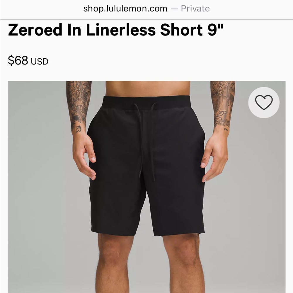NWT Lululemon Men’s Linerless 9” Shorts